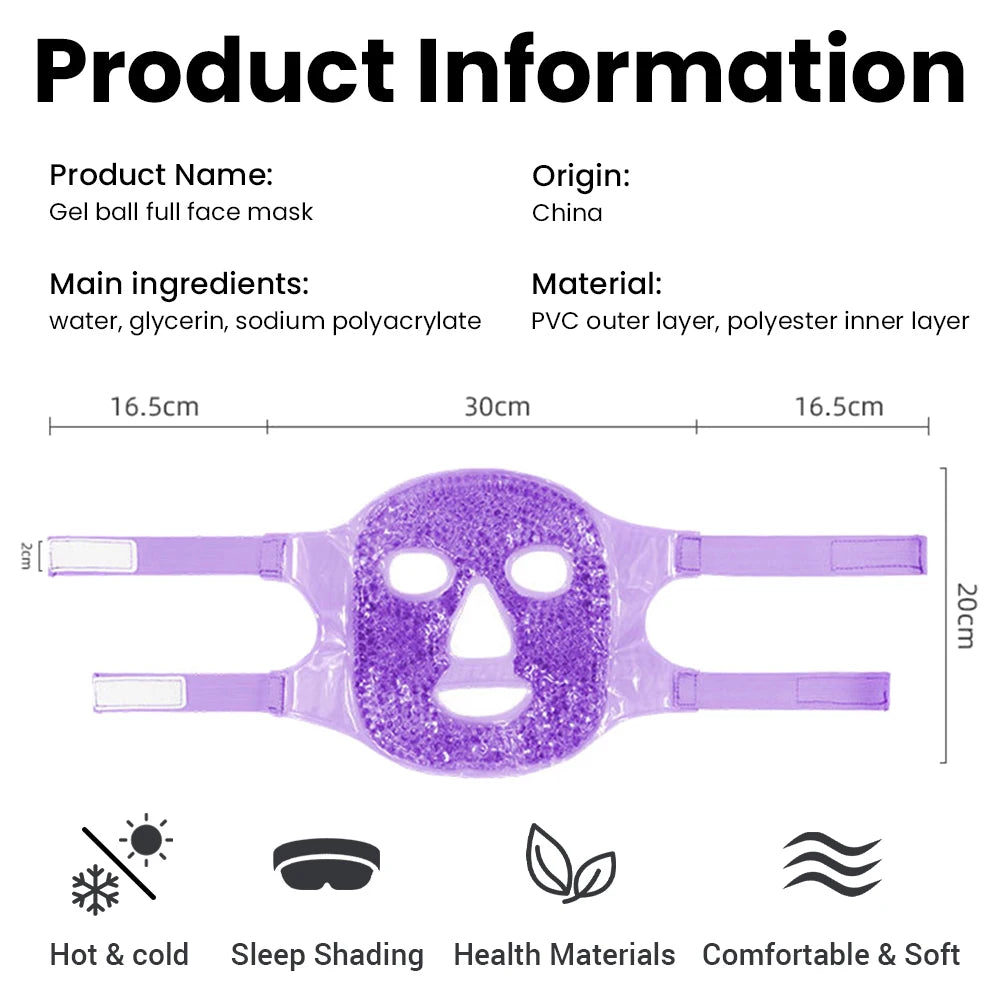 Ice Hot Cold Eye Mask Facial Mask Hot Cold Compress Pack Gel Beads Cold Ice Pack Face Eye Mask Compress Sleeping SPA Beauty Care