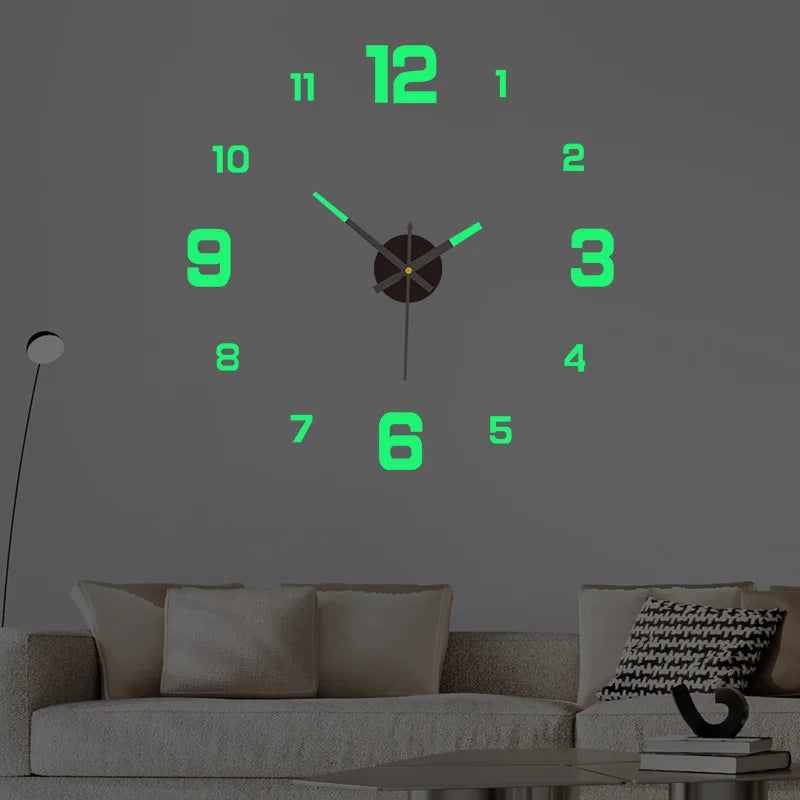 Luminous Digital Clock DIY Stereoscopic Wall Clock Silent Clock Living Room Bedroom Wall Clock Home Decorations