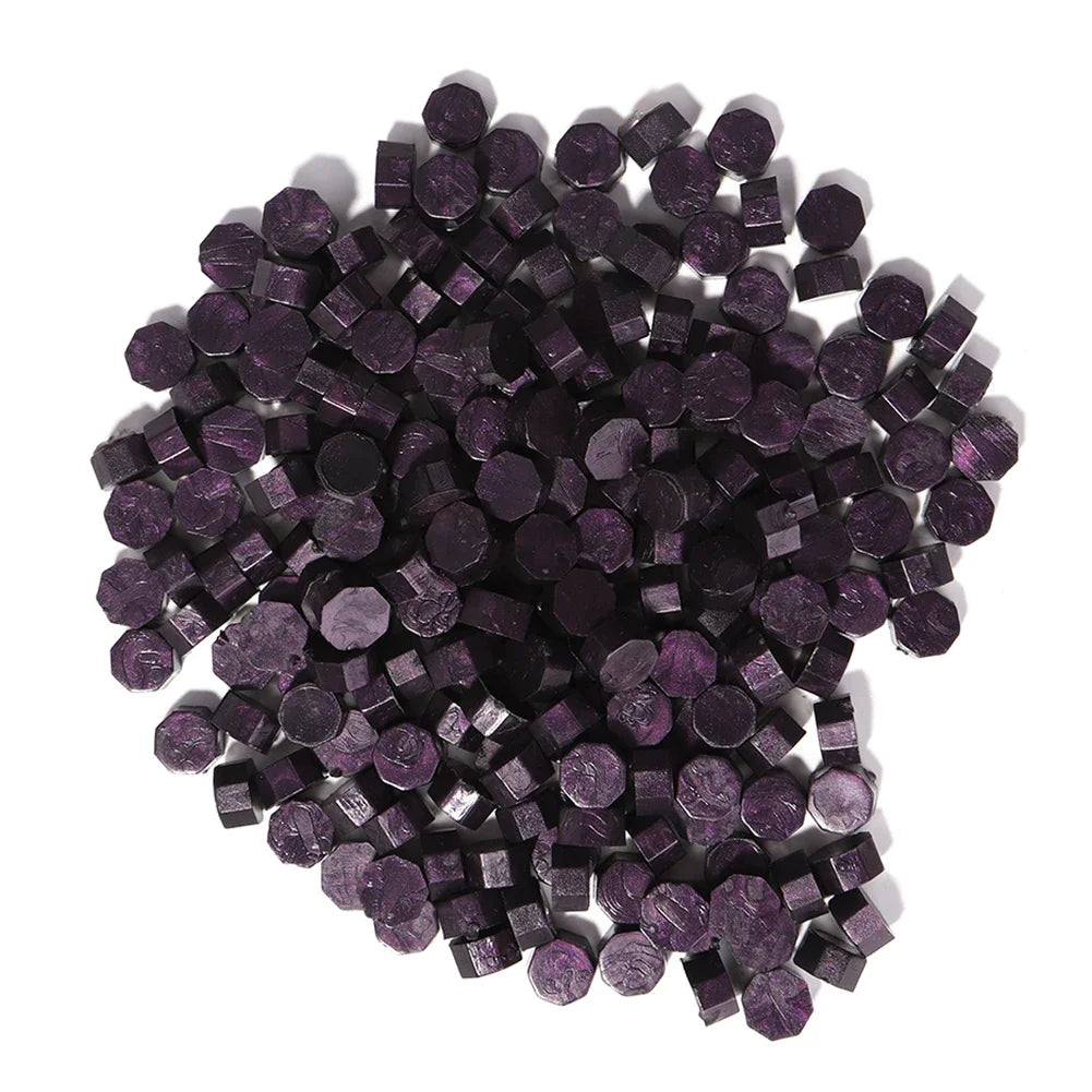 100pcs Octagon Red Sealing Wax Beads Retro Seal Stamp Beaded for Wedding Birthday Card Vintage Craft Envelope Letter Decor