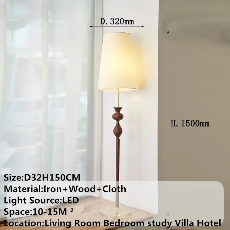 DLMH Contemporary Floor Lamp Retro Art Bedroom Living Room Beside The Sofa LED Villa Hotel Decorative Standing Light