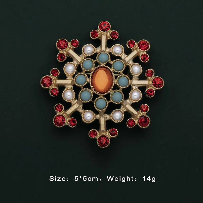 Baroque Crystal Pearl Rectangle Brooch