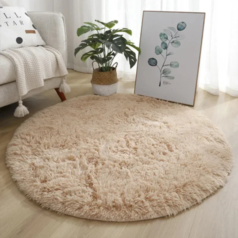Fluffy Round Plush Rug