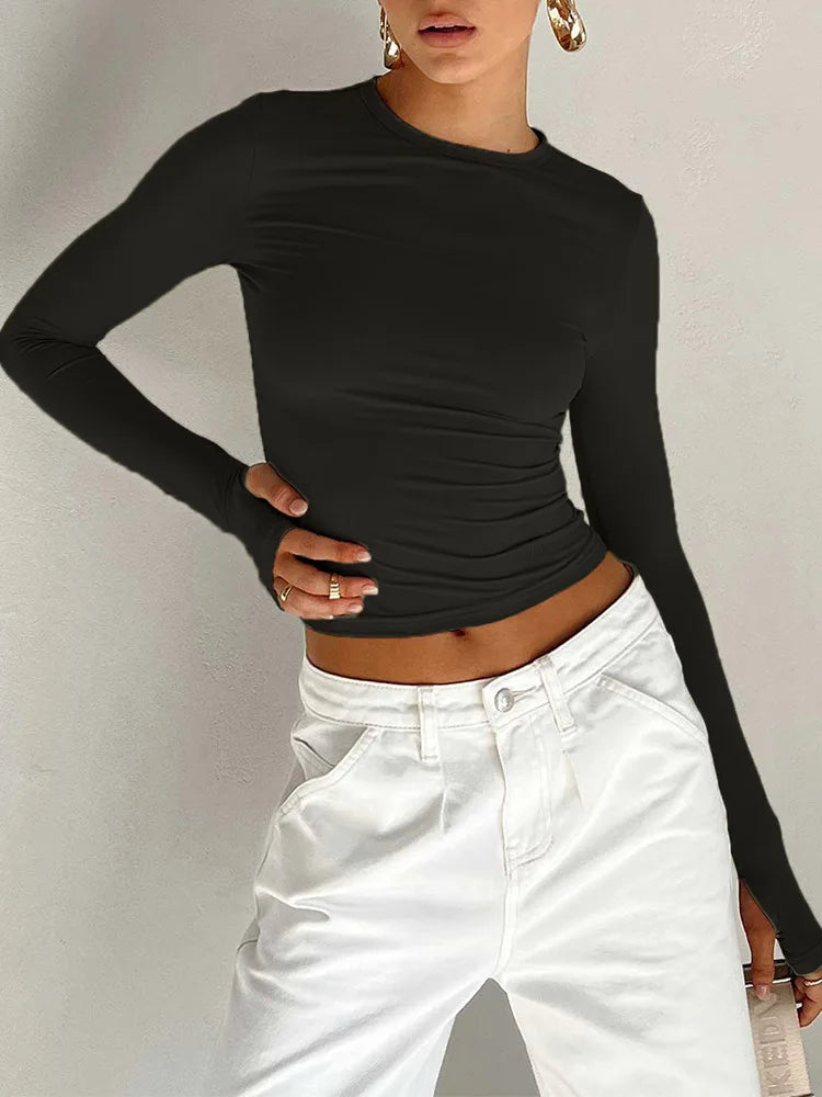 Slim Fit Long Sleeve Crop Top