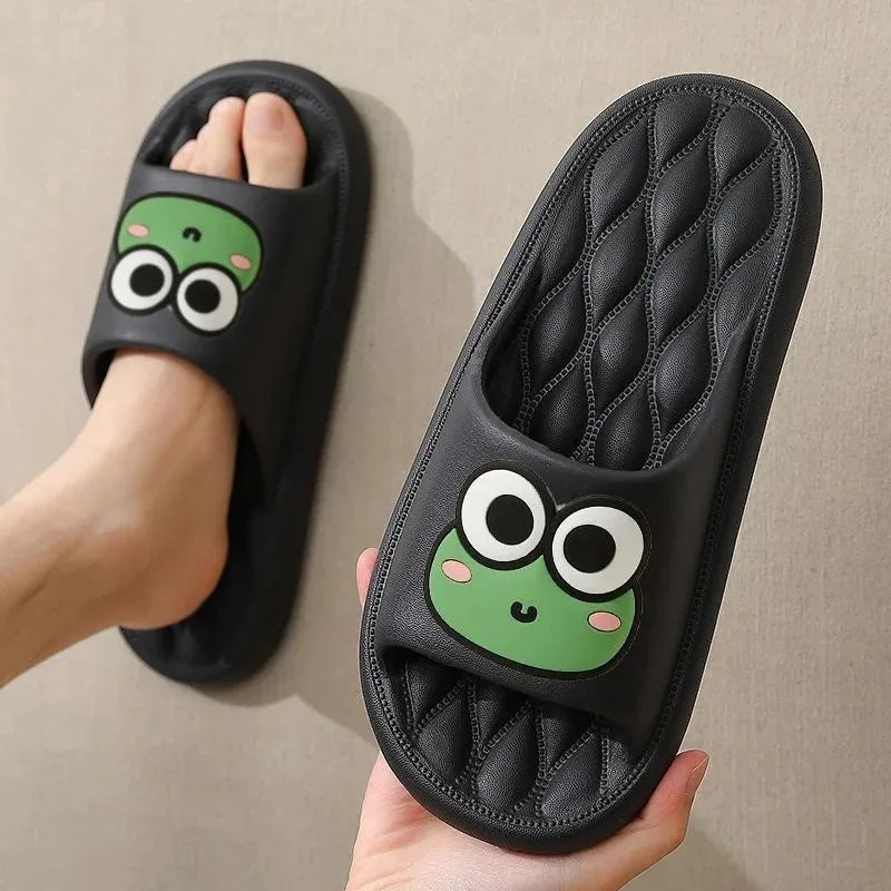 Four Season Bathroom Anti Slip Slippers Women's EVA Slide Slippers - Frog Soft Comfortable Non-Slip Indoor/Outdoor House Shoes
