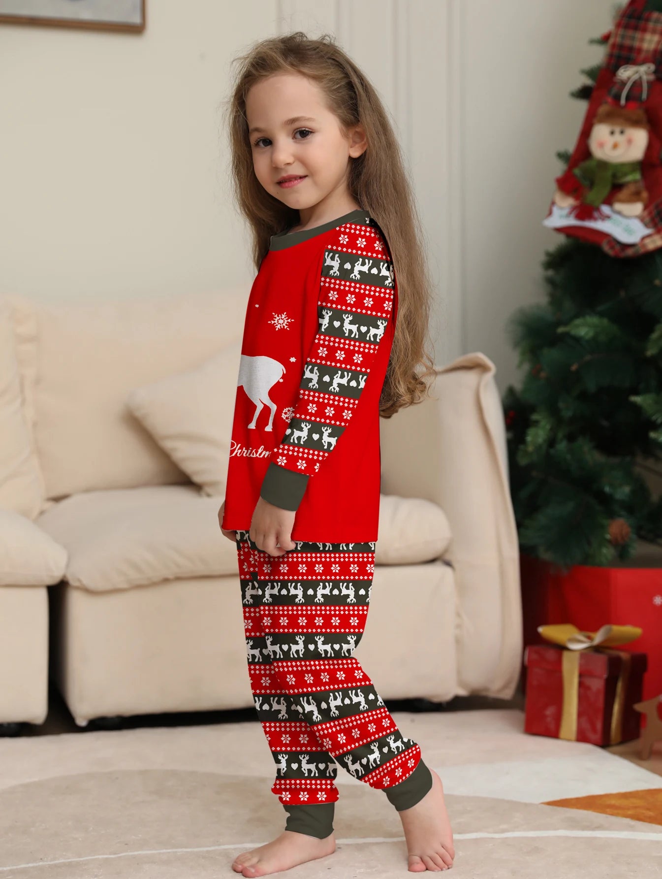 Family Christmas Pajama Sets - All - over Santa, Tree & Reindeer Prints, Cozy for Holidays