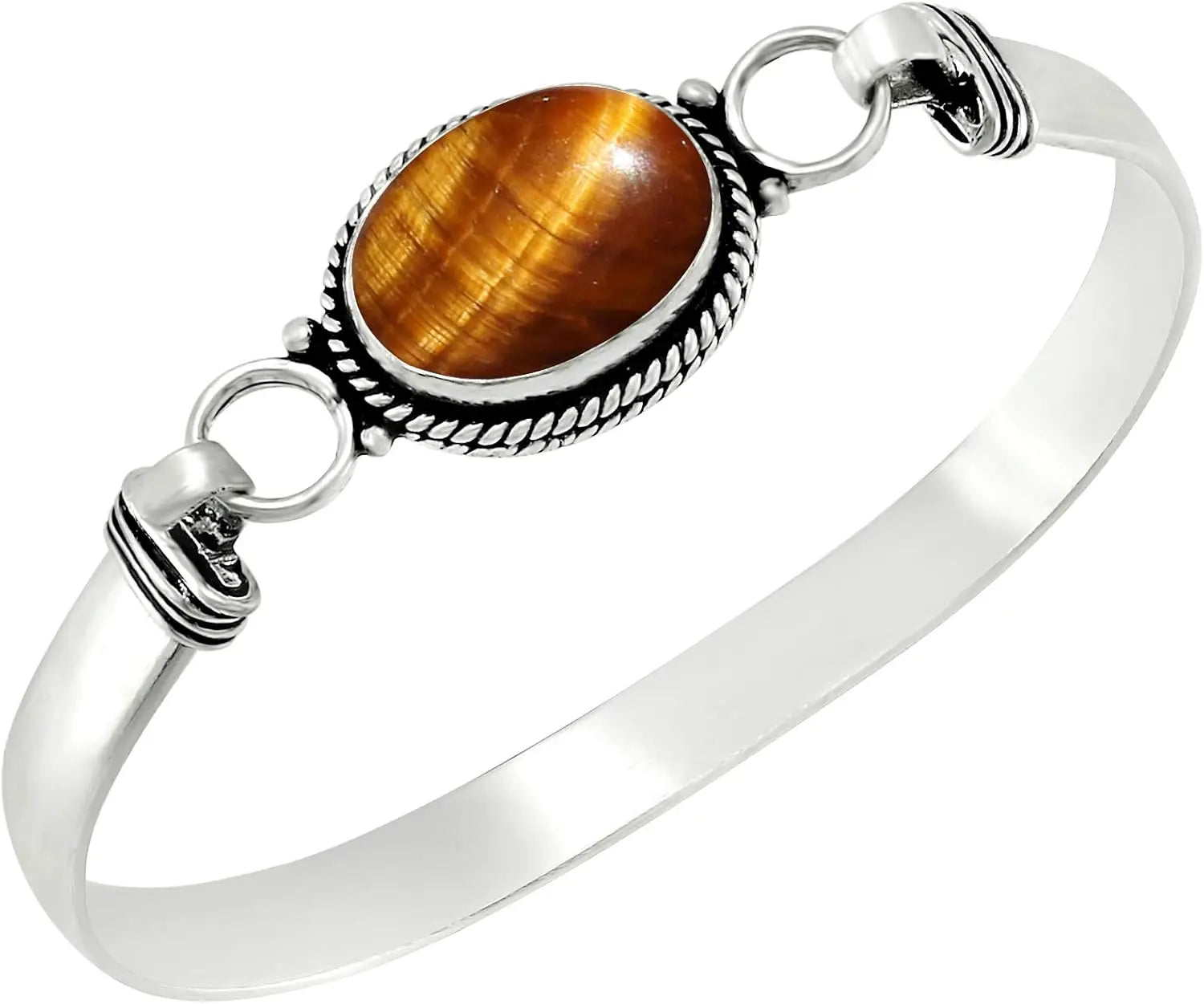 Vintage 925 Silver Natural Oval Moonstone Bangle Bracelets Handmade Birthstone Bangle Gifts Fine Jewelry for Women Men