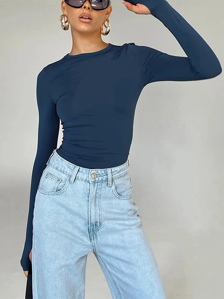 Slim Fit Long Sleeve Crop Top