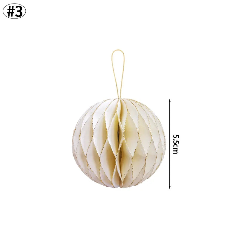 3D Christmas Decorations Christmas Tree New Year Hanging Pendants Paper Lantern 2026 Navidad Wedding New Year Decorations