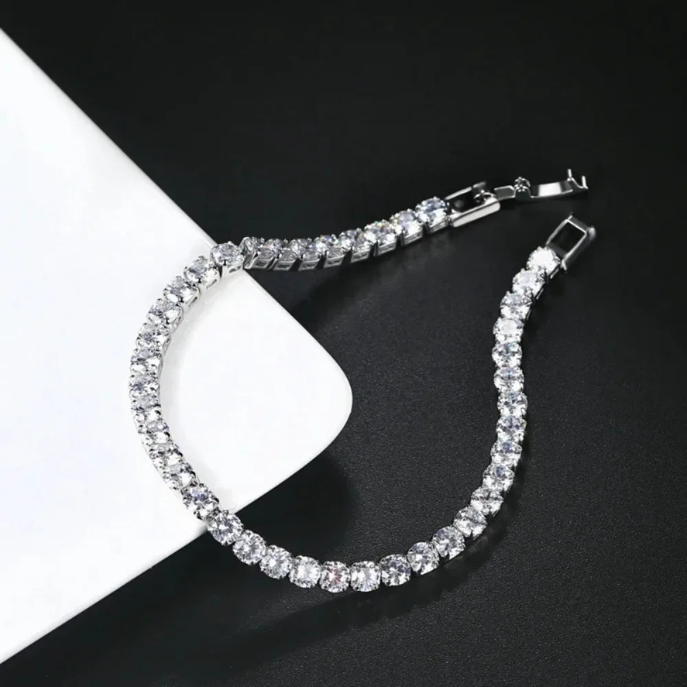 Tennis Bracelet Iced Out Chain Bracelets For Women Men Silver Color Men Bracelet Chain Homme Jewelry