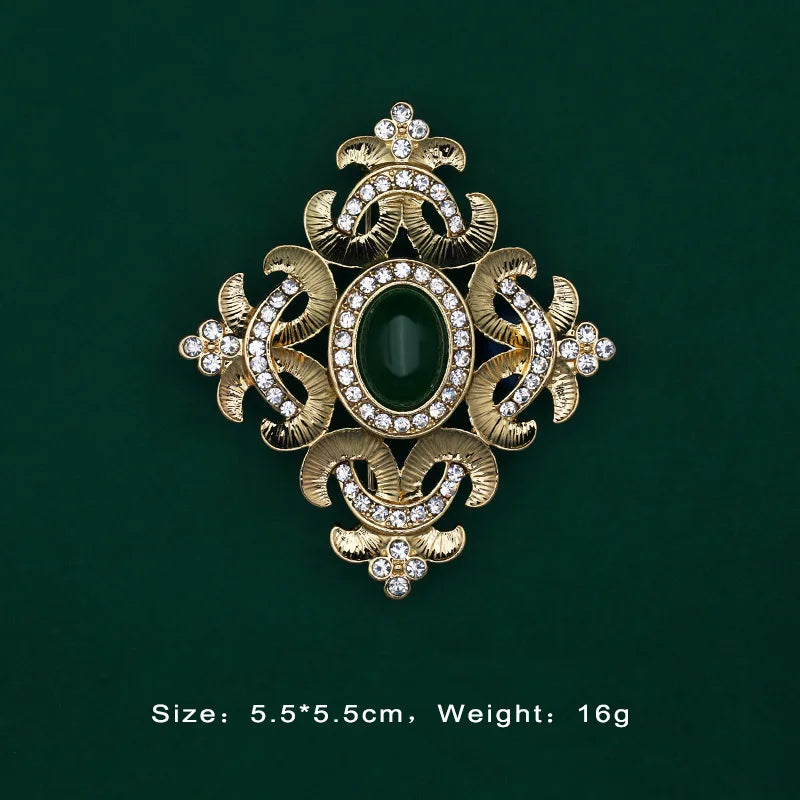 Baroque Crystal Pearl Rectangle Brooch
