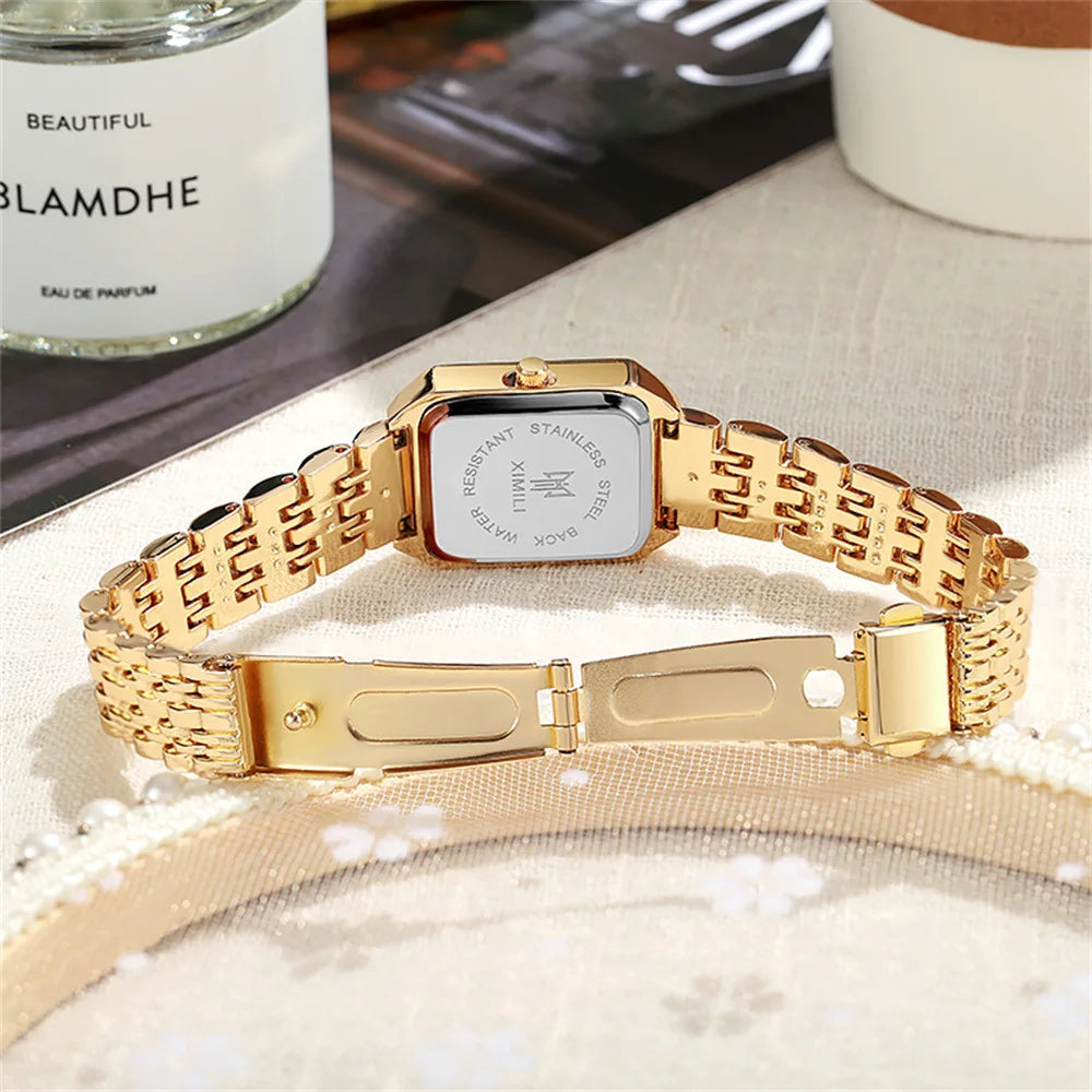 New Women Watch Light Luxury Brand Stainless Steel Ladies Business Watches Female Student Fashion Quartz Wristwatch