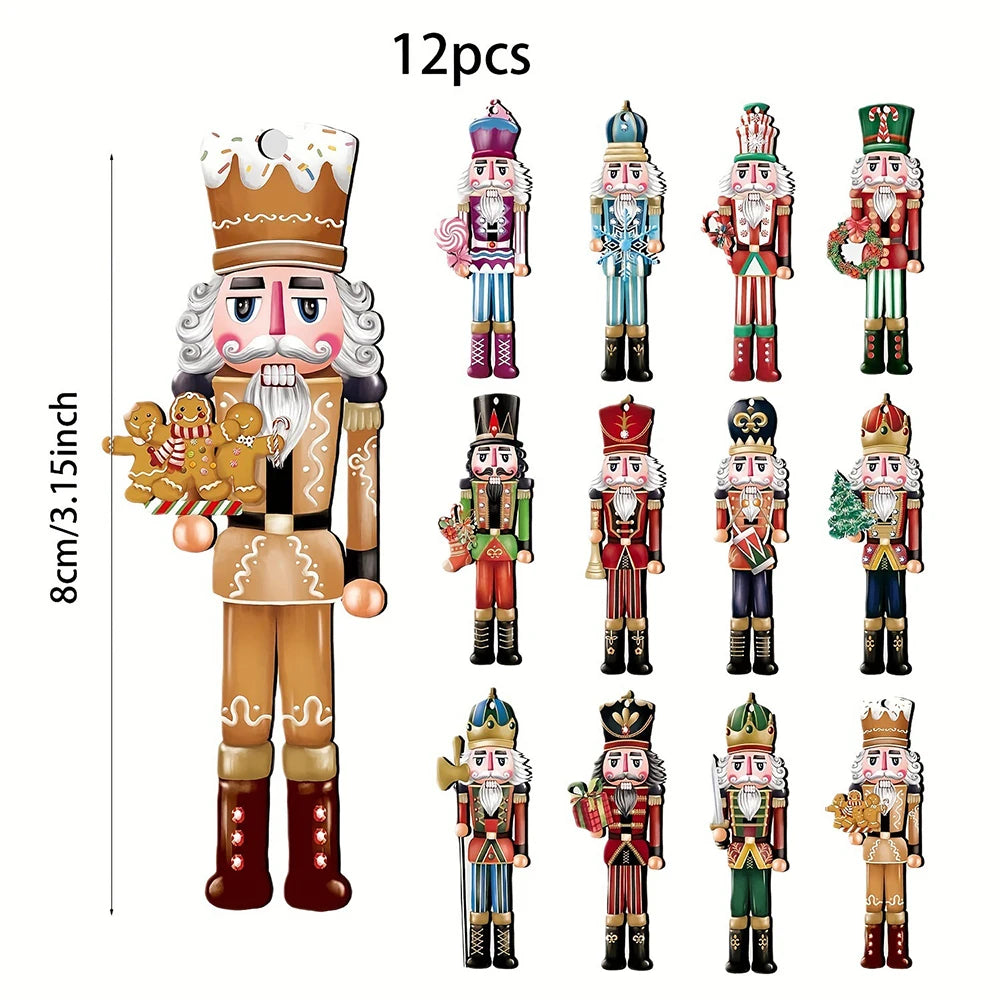 12PCS Wooden Nutcracker Set for Christmas