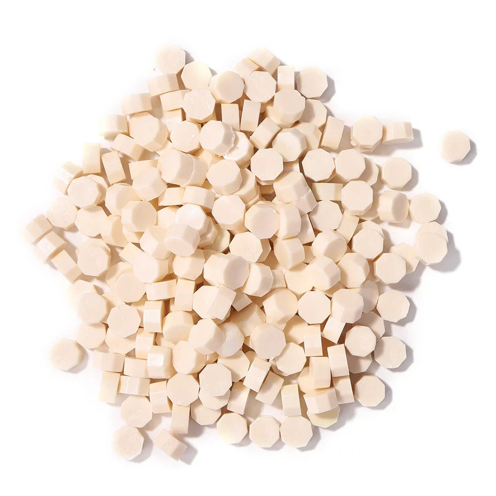 100pcs Octagon Red Sealing Wax Beads Retro Seal Stamp Beaded for Wedding Birthday Card Vintage Craft Envelope Letter Decor