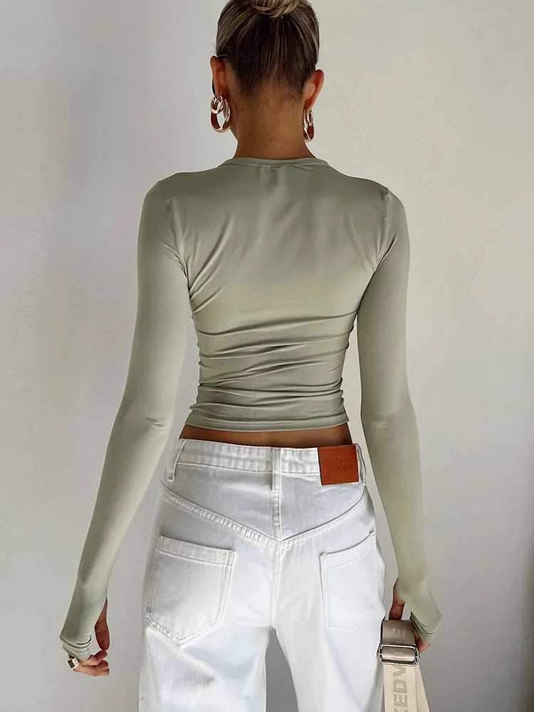 Slim Fit Long Sleeve Crop Top
