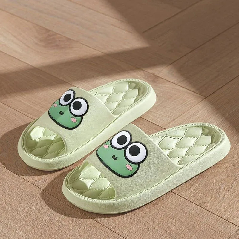 Four Season Bathroom Anti Slip Slippers Women's EVA Slide Slippers - Frog Soft Comfortable Non-Slip Indoor/Outdoor House Shoes