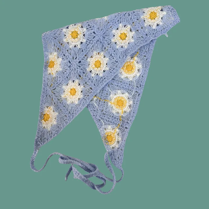 Elegant Knitted Triangle Scarf Headband for Women Fashion Girl strawberry Versatile pattern Hair Band Hair Accessory