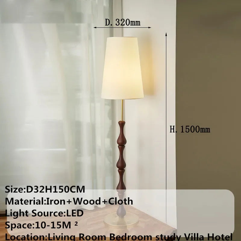DLMH Contemporary Floor Lamp Retro Art Bedroom Living Room Beside The Sofa LED Villa Hotel Decorative Standing Light