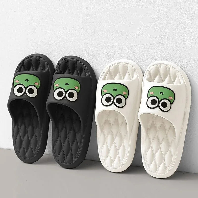 Four Season Bathroom Anti Slip Slippers Women's EVA Slide Slippers - Frog Soft Comfortable Non-Slip Indoor/Outdoor House Shoes