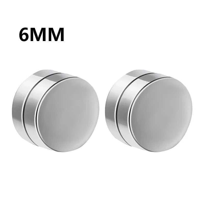 1Pair Fashion Magnetic Clip Ear Stud Non Piercing Earrings Fake Earrings Gift for Men Women Jewelry