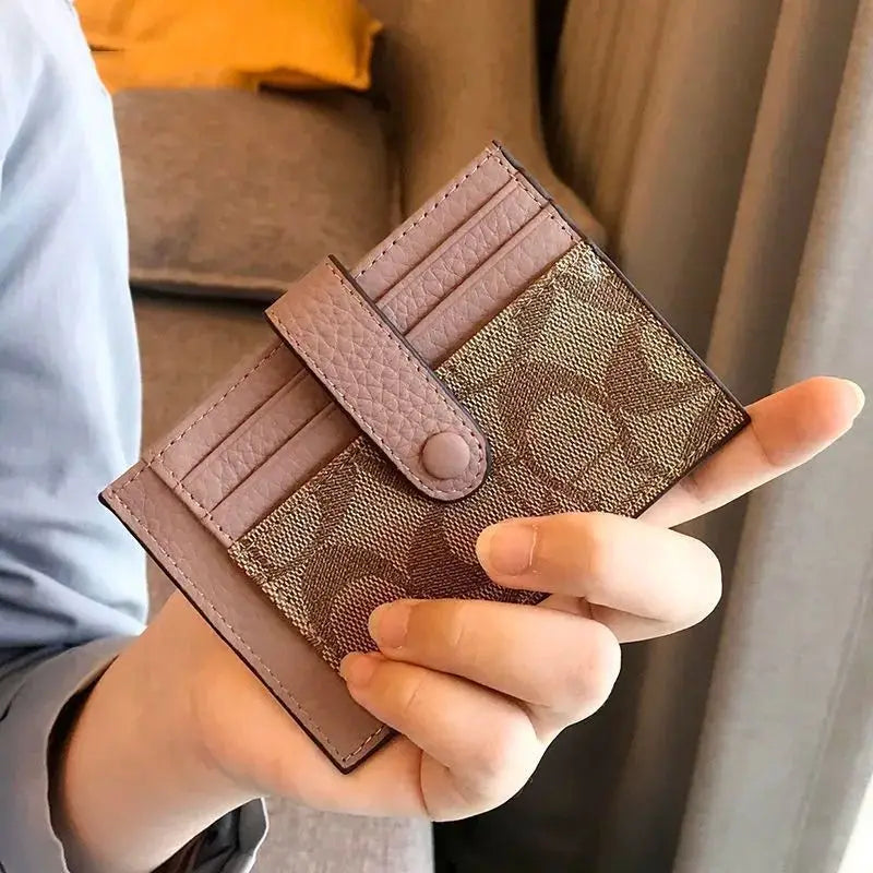 Monogram Ultra-thin Ins Style Card Holder Fashion Mini Short Envelope For Women Appliques Card&ID Wallet Credit Card Purse