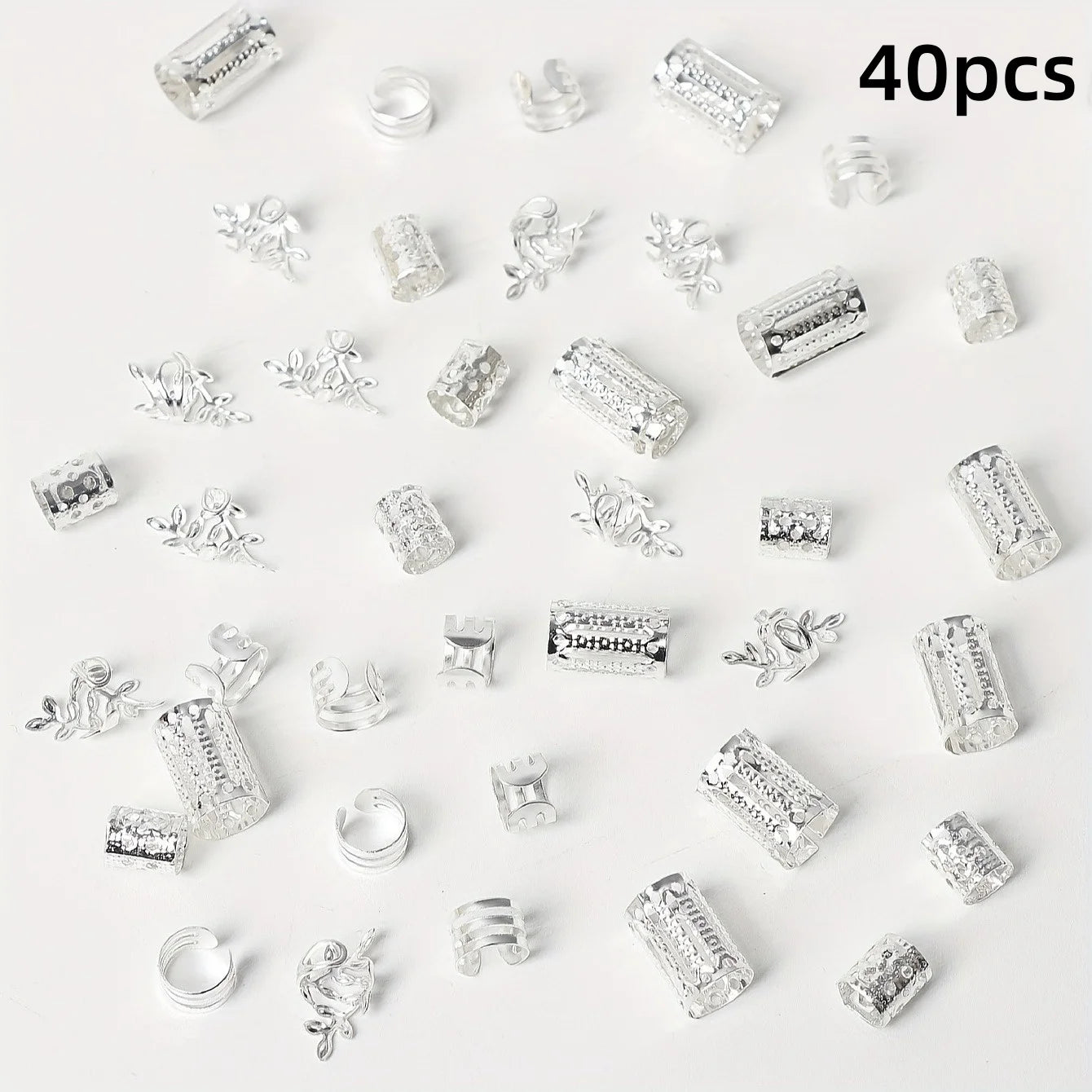 Elegant Hollow Hair Rings – 40/80PCS