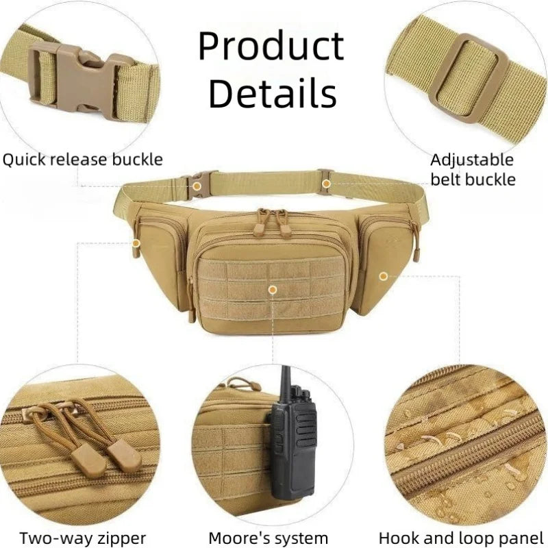 New Outdoor Multi functional Invisible Waist Attachment Bag for Men's Sports Storage Waist Bag Outdoor Tool Kit