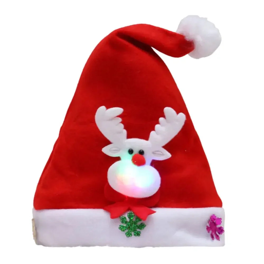 LED Christmas Knitted Hat Light Up Xmas Beanie Cap Unisex Winter Beanie Sweater Hat with Colorful LEDs for Christmas New Yea