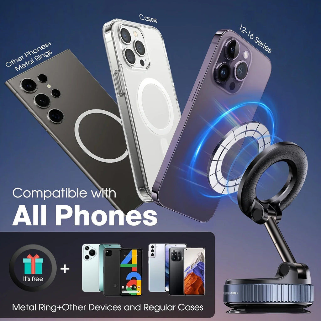 Mini Magnetic Vacuum Phone Holder