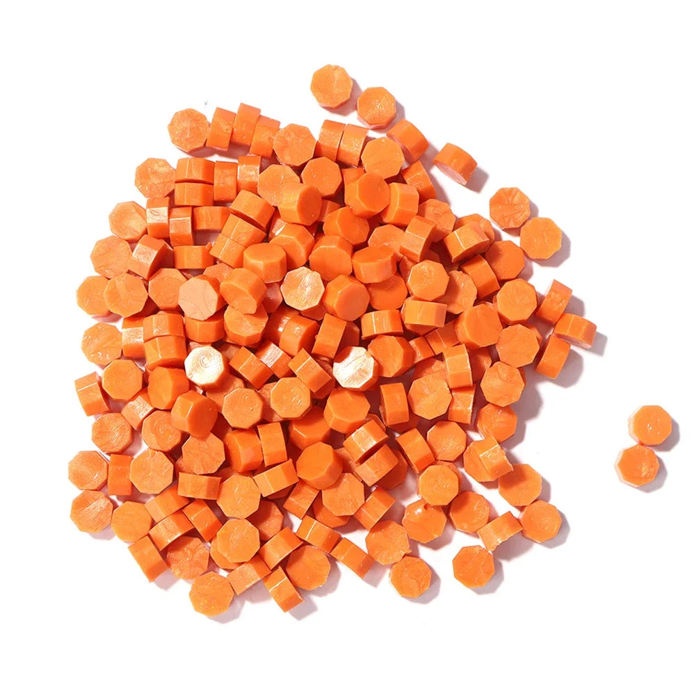 100pcs Octagon Red Sealing Wax Beads Retro Seal Stamp Beaded for Wedding Birthday Card Vintage Craft Envelope Letter Decor