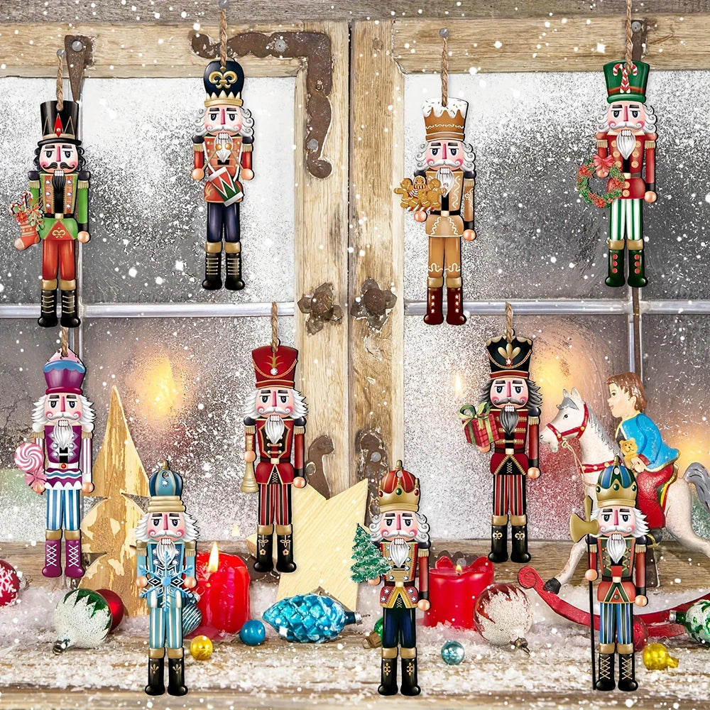 12PCS Wooden Nutcracker Set for Christmas