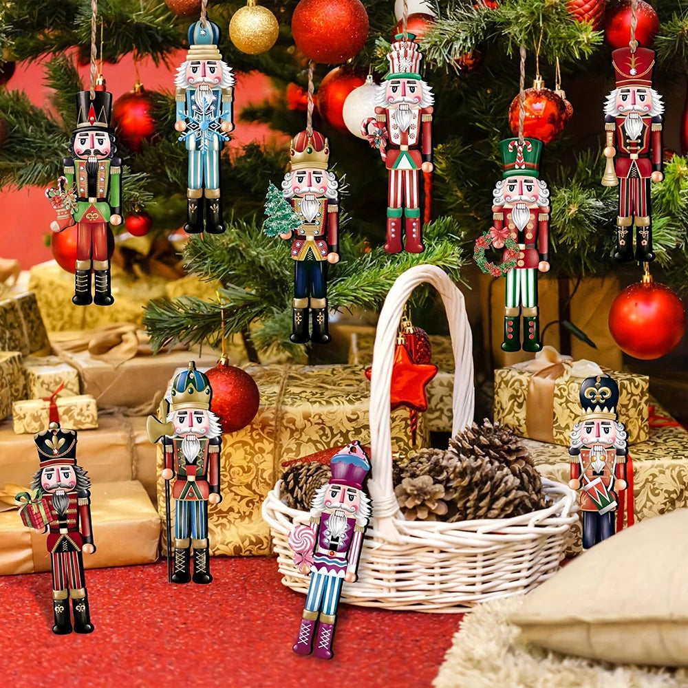 12PCS Wooden Nutcracker Set for Christmas