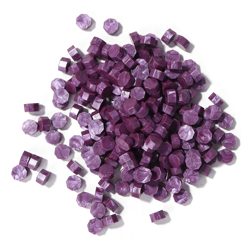 100pcs Octagon Red Sealing Wax Beads Retro Seal Stamp Beaded for Wedding Birthday Card Vintage Craft Envelope Letter Decor