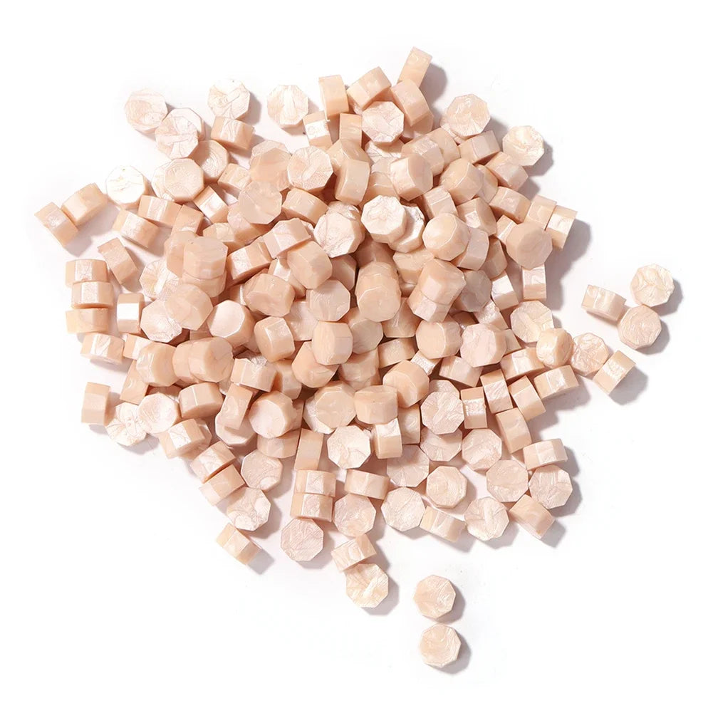 100pcs Octagon Red Sealing Wax Beads Retro Seal Stamp Beaded for Wedding Birthday Card Vintage Craft Envelope Letter Decor