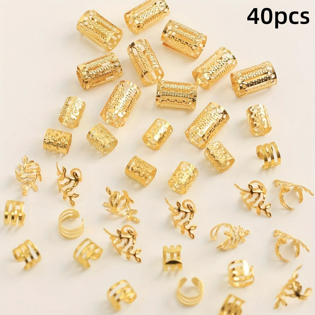 Elegant Hollow Hair Rings – 40/80PCS
