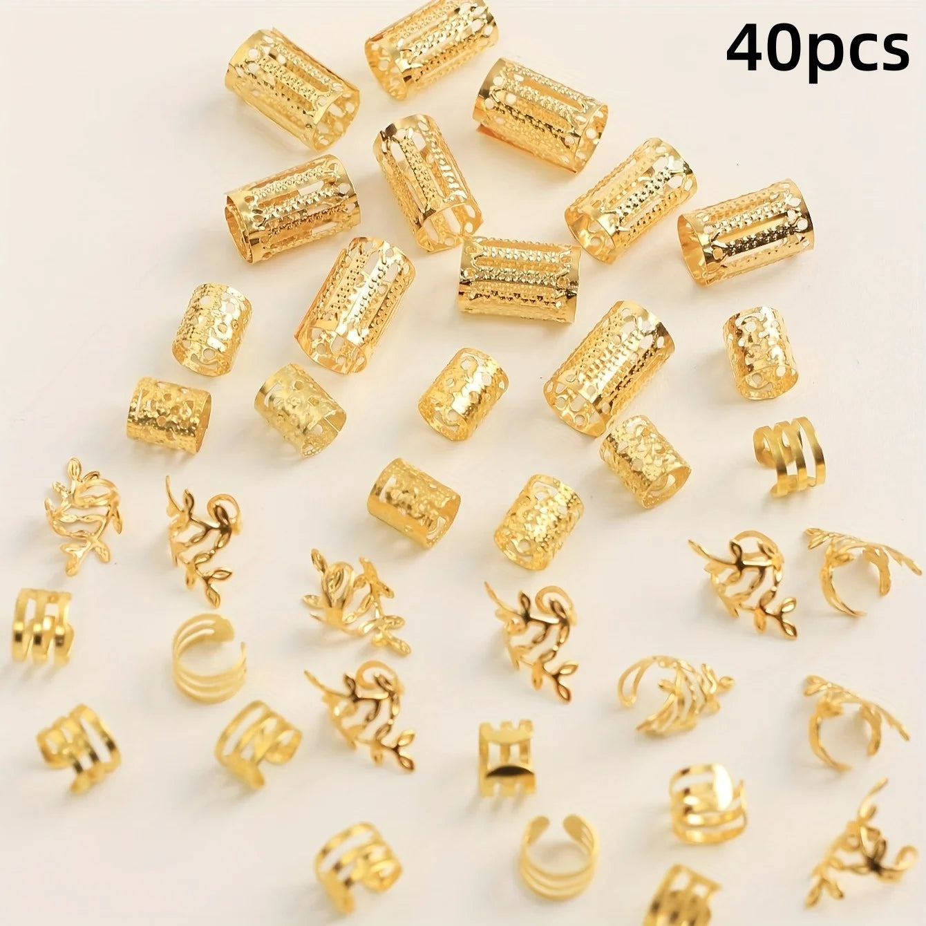 Elegant Hollow Hair Rings – 40/80PCS