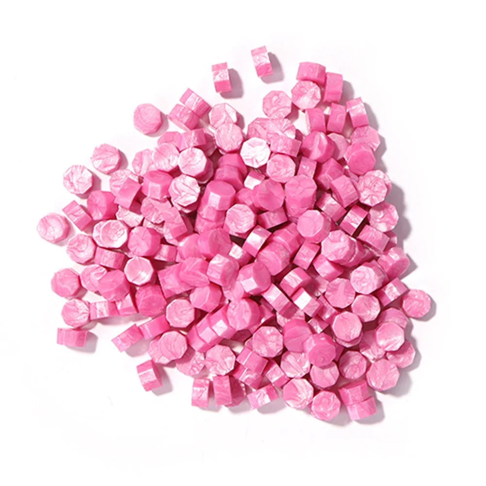 100pcs Octagon Red Sealing Wax Beads Retro Seal Stamp Beaded for Wedding Birthday Card Vintage Craft Envelope Letter Decor