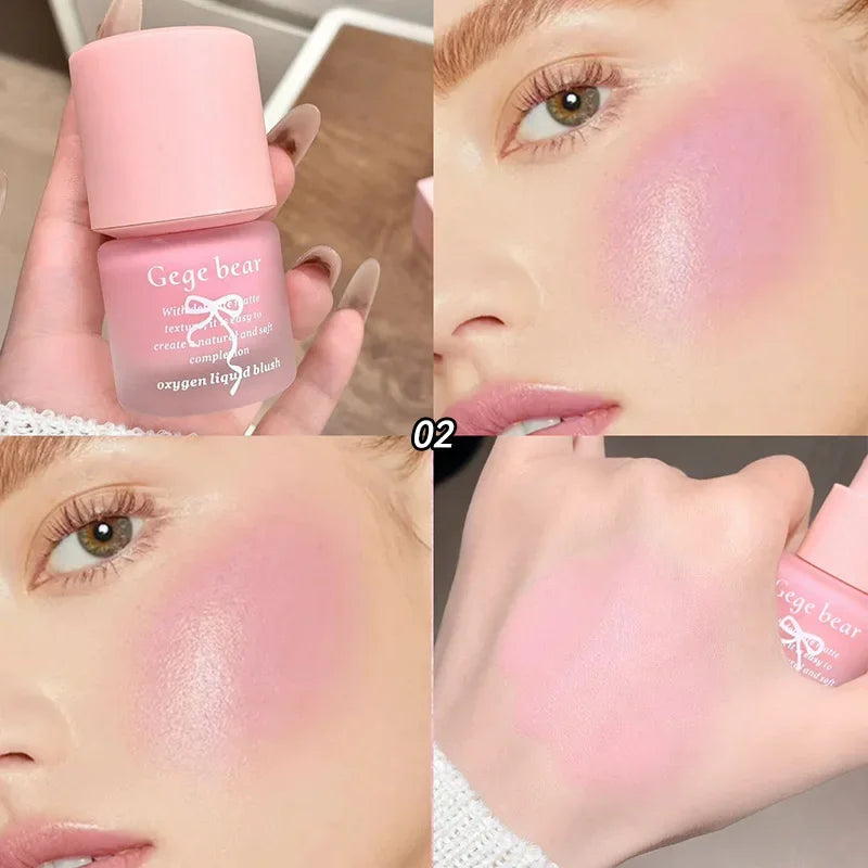 Beauty Soft Light Pink Liquid Blush Lasting Natural Contouring Low Saturated Blusher Waterproof Facial Blush Rouge Korean Makeup