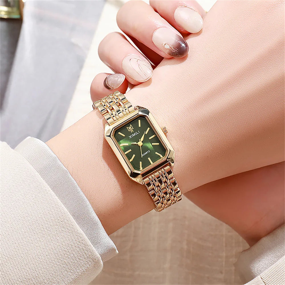 New Women Watch Light Luxury Brand Stainless Steel Ladies Business Watches Female Student Fashion Quartz Wristwatch