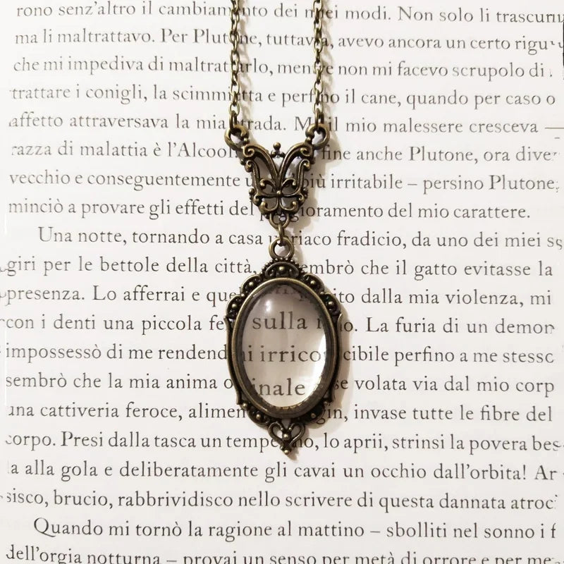 Gothic Vintage Magnifying Glass Necklace