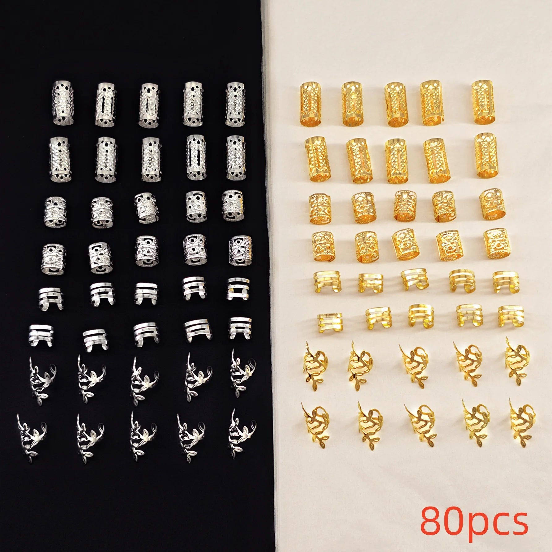 Elegant Hollow Hair Rings – 40/80PCS