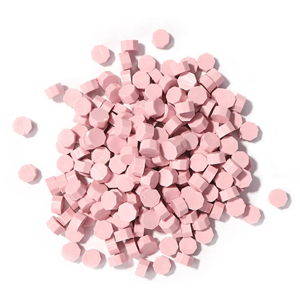 100pcs Octagon Red Sealing Wax Beads Retro Seal Stamp Beaded for Wedding Birthday Card Vintage Craft Envelope Letter Decor