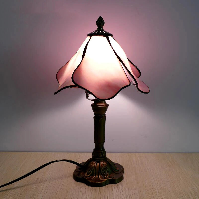 E27 Retro Baroque LED Table Lamps Mediterranean Vintage Stained Glass Bedroom Reading Cafe Bar Decor Desk Lights With EU/US Plug