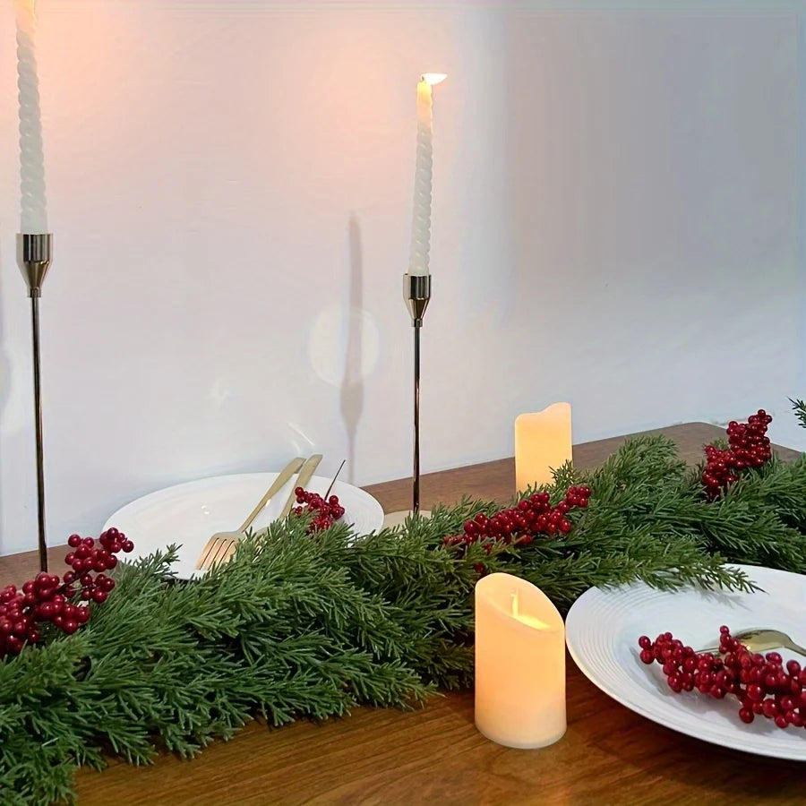 1Pcs Christmas Cedar Pine Garlands,Artificial Cedar Garland,Mantle,Wall,Indoor,Outdoor Christmas Decorations