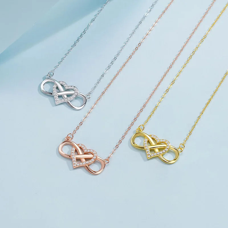 Luxury Heart Pendant Necklaces With Rose Gift Box For Women Christmas Valentine Girlfriend Romantic Trendy Wedding Jewelry