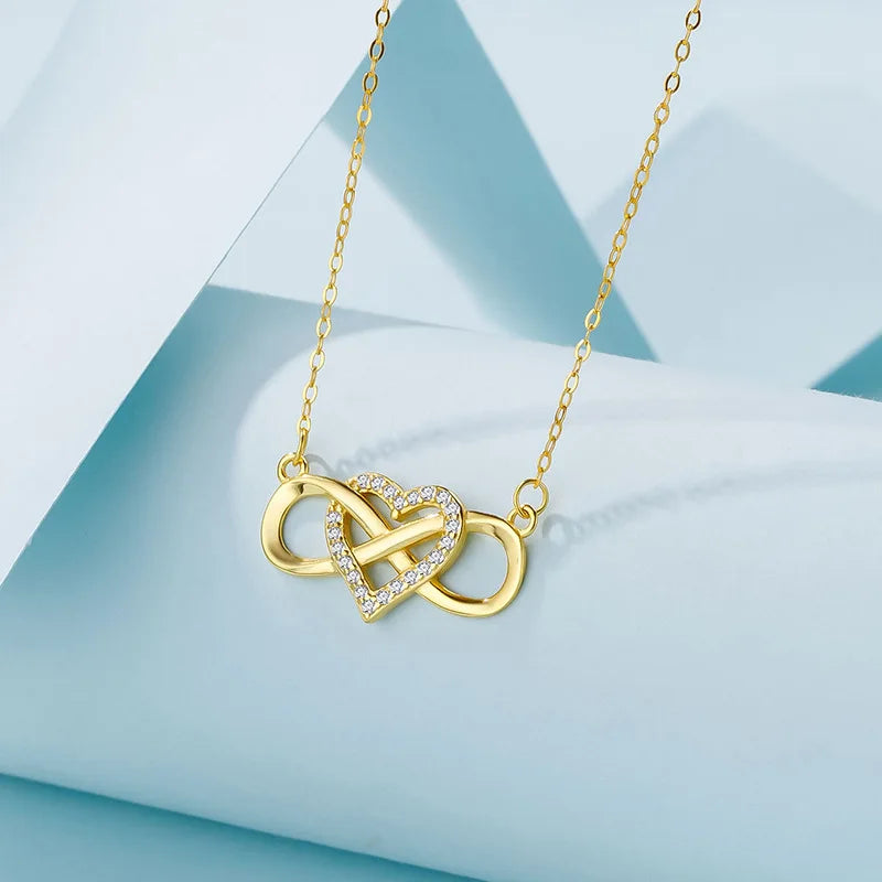 Luxury Heart Pendant Necklaces With Rose Gift Box For Women Christmas Valentine Girlfriend Romantic Trendy Wedding Jewelry