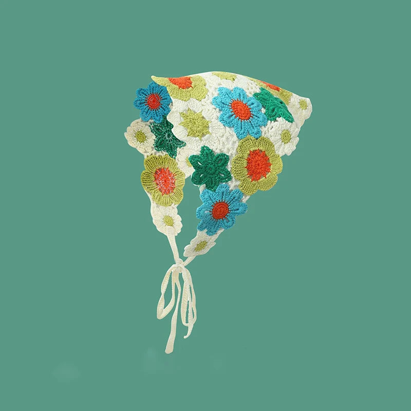 Elegant Knitted Triangle Scarf Headband for Women Fashion Girl strawberry Versatile pattern Hair Band Hair Accessory