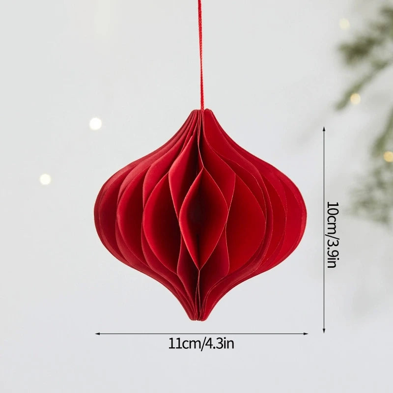 3D Christmas Decorations Christmas Tree New Year Hanging Pendants Paper Lantern 2026 Navidad Wedding New Year Decorations