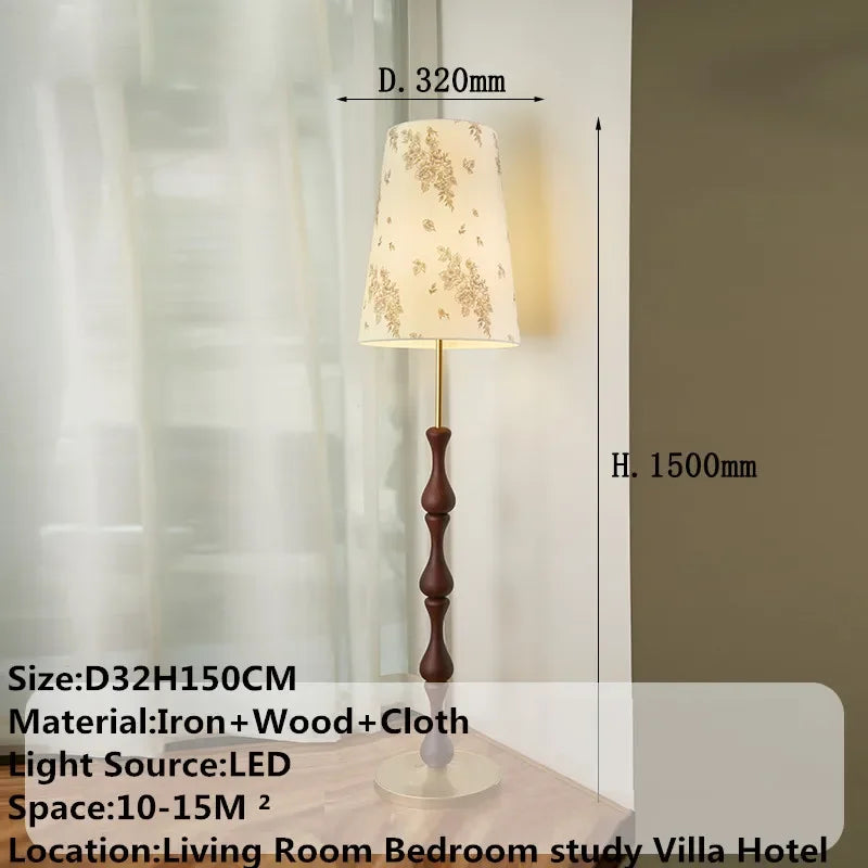 DLMH Contemporary Floor Lamp Retro Art Bedroom Living Room Beside The Sofa LED Villa Hotel Decorative Standing Light