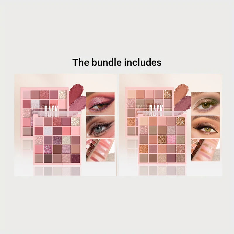 25 Colors Eyeshadow Palette High Gloss Cement Grey Rose Brown Color Tone Matte Glitter Daily Makeup Dry Rose Eyeshadow For Music