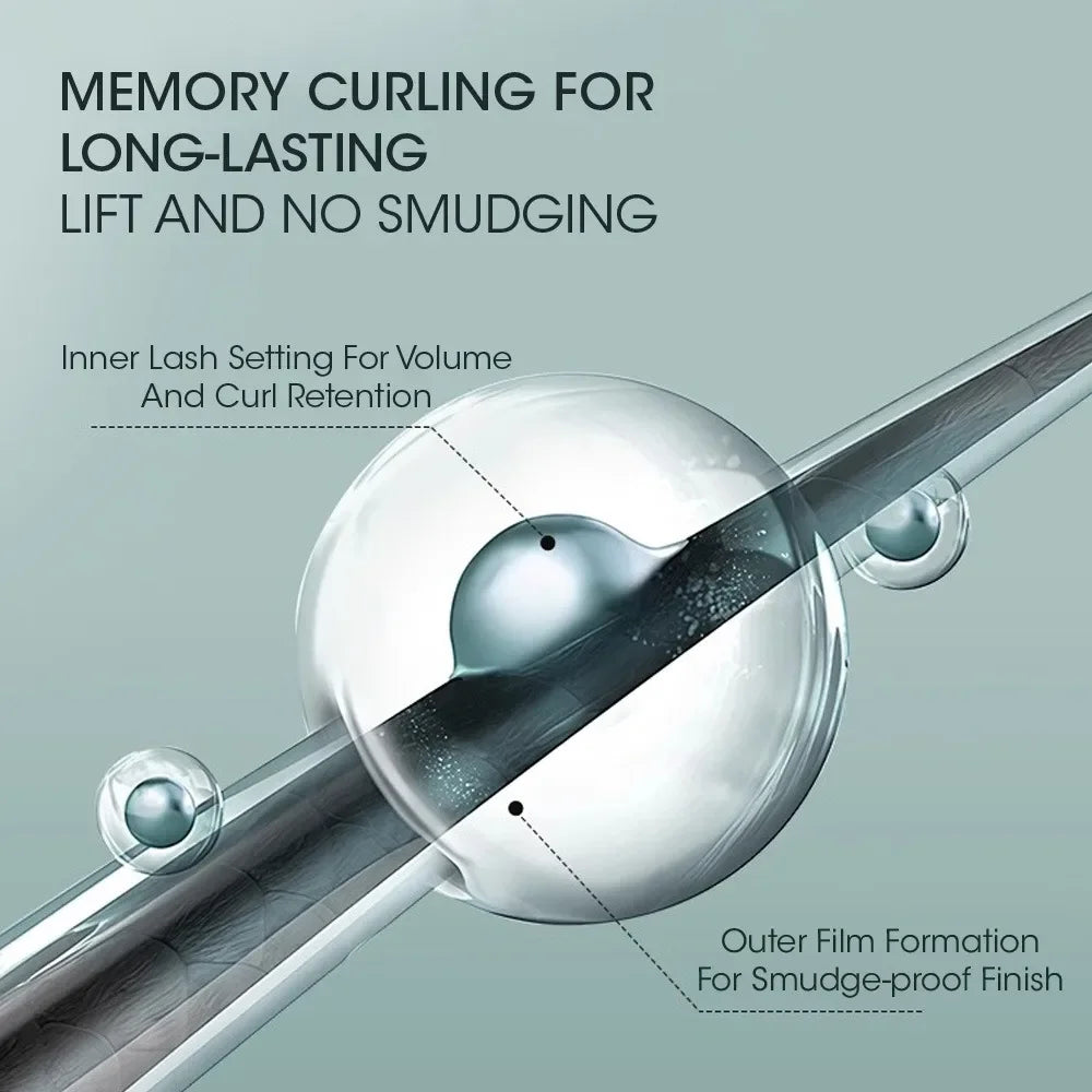 Waterproof Metallic Tube Mascara Black Silk Fiber Long Curling Non-Clumping Eyelash Extensions Spiral Makeup for Eyes